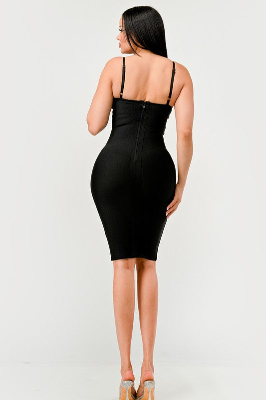 Maze Enigma Bodycon Dress BLACK/WHITE by Athina | Fleurcouture