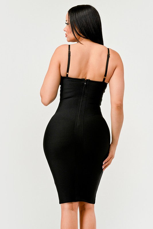 Maze Enigma Bodycon Dress BLACK/WHITE by Athina | Fleurcouture