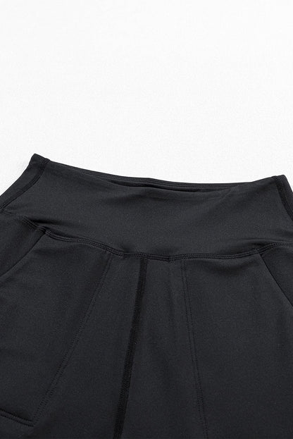 Medium Grey Exposed Seam High Waist Pocketed Joggers 100%Polyester Bottoms by Fleurcouture | Fleurcouture