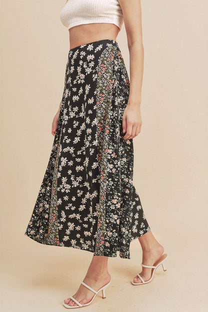 Melanie Skirt BLACK FLORAL S by Aemi + Co | Fleurcouture