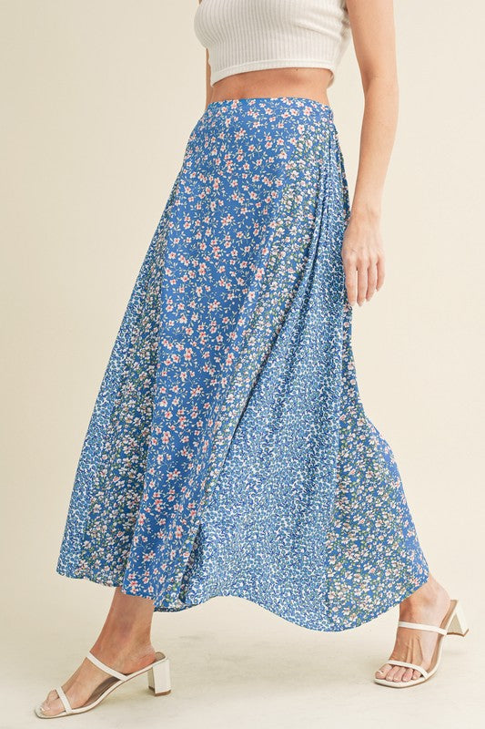 Melanie Skirt COBALT FLORAL S by Aemi + Co | Fleurcouture