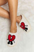 Melody Love Heart Print Plush Slippers Red S by Trendsi | Fleurcouture