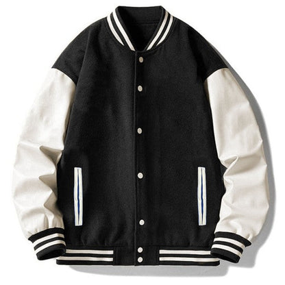 Melton Lettermans Varsity Jacket BLACK WHITE S Men&