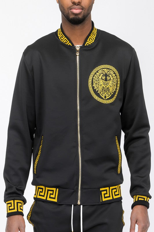 Mens Black and Gold Detail Track Suit BLACK S Men&