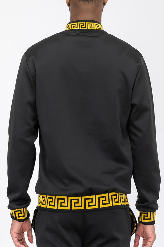 Mens Black and Gold Detail Track Suit Men&