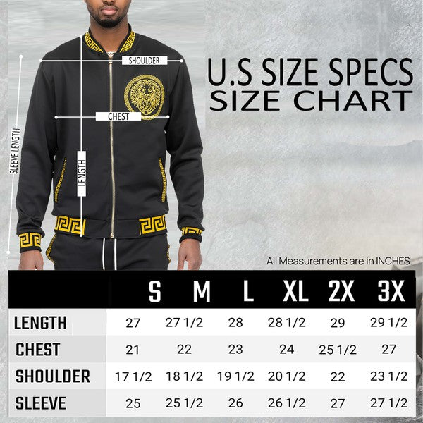 Mens Black and Gold Detail Track Suit Men&