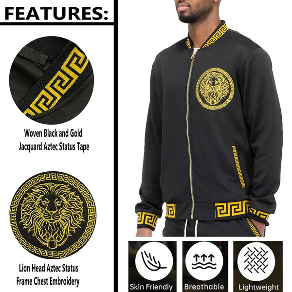 Mens Black and Gold Detail Track Suit Men&