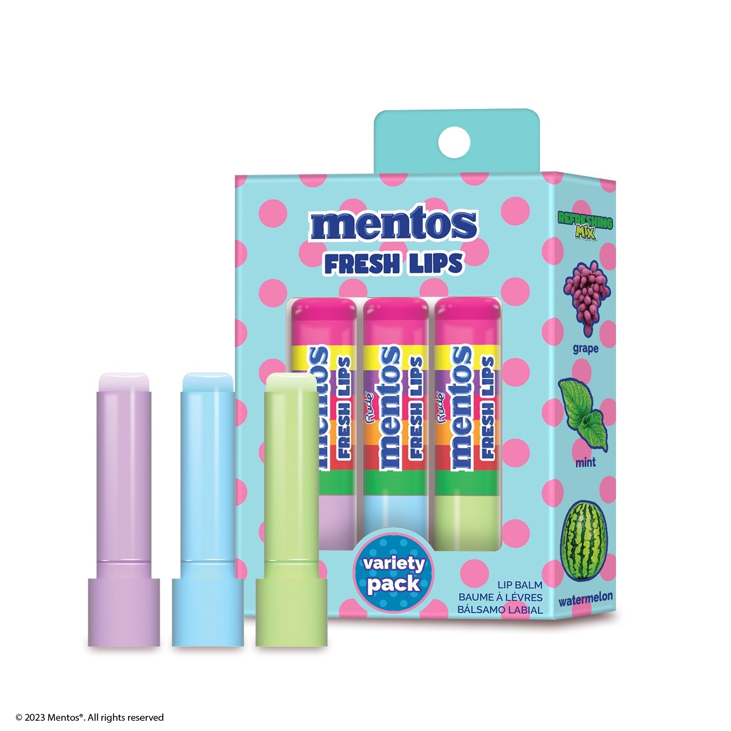 Mentos Fresh Lips Variety Pack (Lip Balm) Refreshing Mix Lip Balm by Rude Cosmetics | Fleurcouture