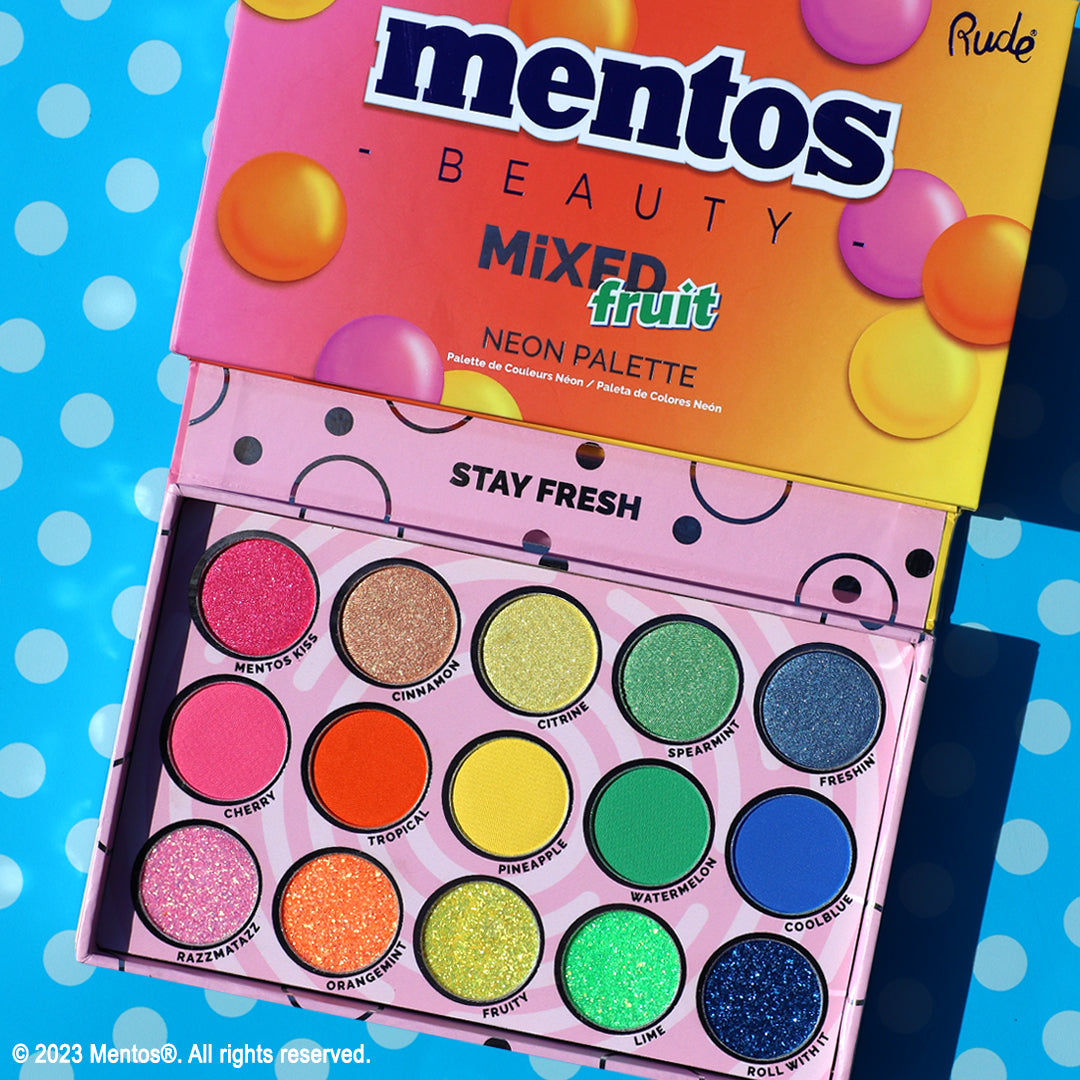 Mentos Mixed Fruit Neon Palette Eyeshadow Palette by Rude Cosmetics | Fleurcouture