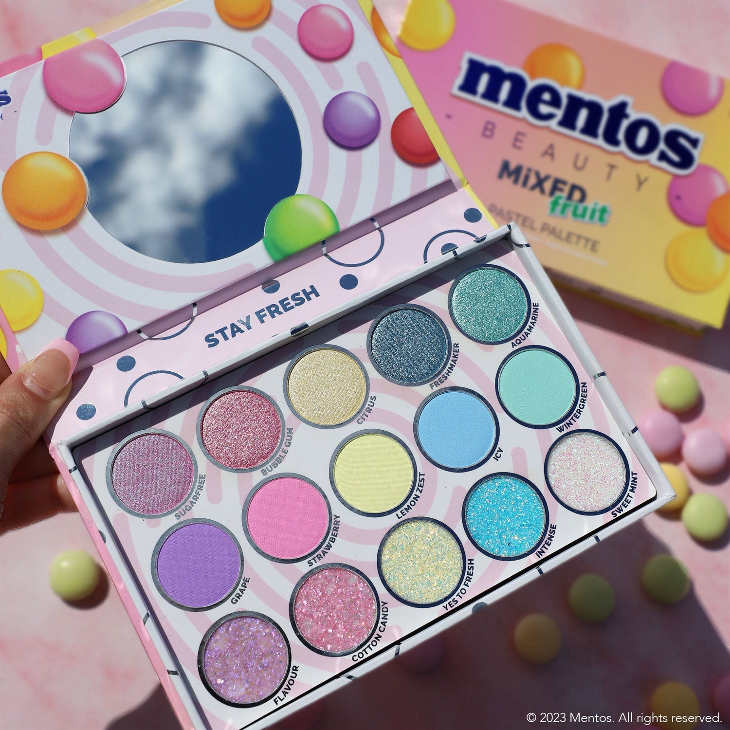 Mentos Mixed Fruit Pastel Palette Eyeshadow Palette by Rude Cosmetics | Fleurcouture