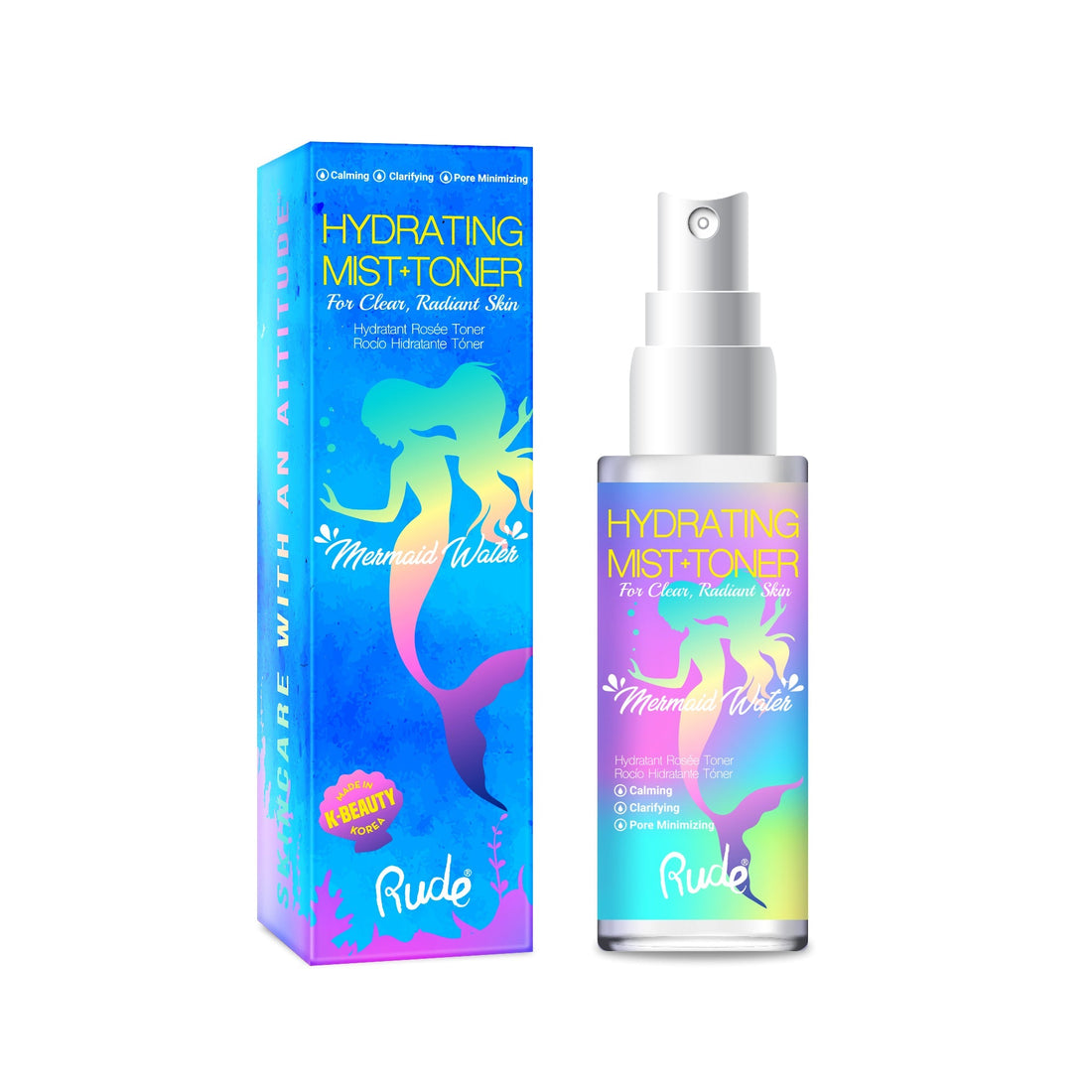 Mermaid Water Hydrating Mist Toner Toners by Rude Cosmetics | Fleurcouture