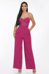 Mesh Insert Cup Wide Leg Jumpsuit Jumpsuits by Fleurcouture | Fleurcouture