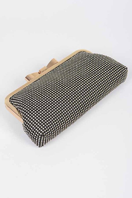 Mesh Rhinestone Soft Evening Clutch Bag O/S by Artini Accessories | Fleurcouture