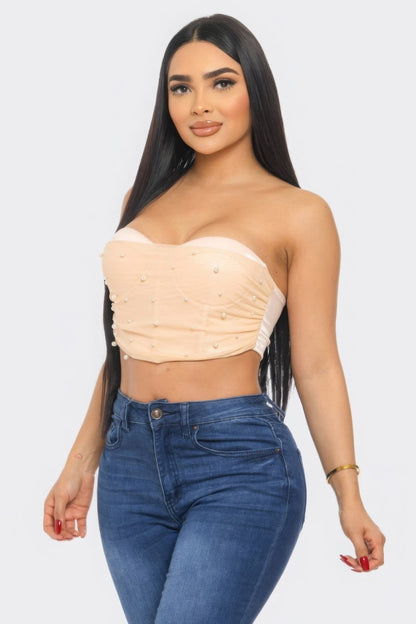 Mesh Tube Top Tops by Fleurcouture | Fleurcouture