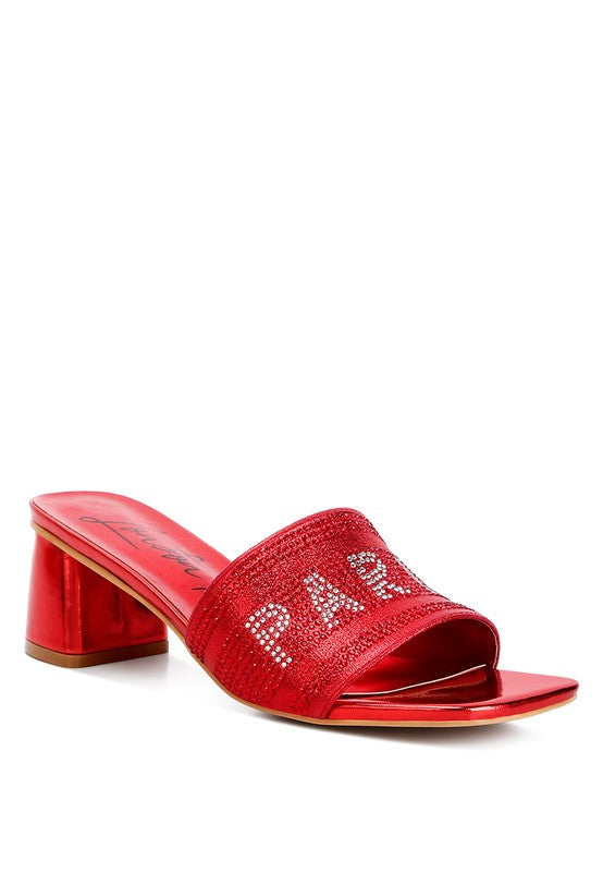 Messels Diamante Embellished Paris Sandals Red US-5 / UK-3 / EU-36 by Rag Company | Fleurcouture