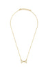 Metal Ribbon pendant Necklace IVORY OS by ICCO ACCESSORIES | Fleurcouture