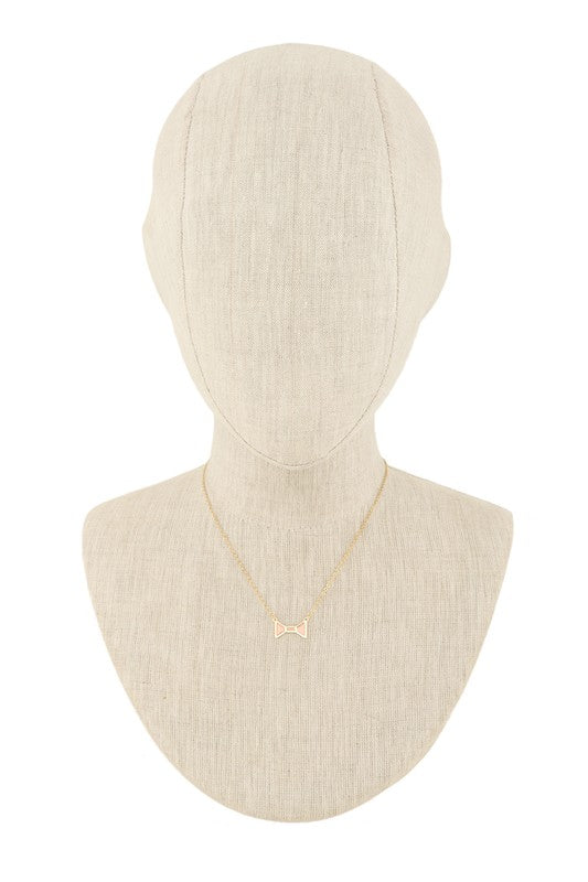 Metal Ribbon pendant Necklace OS by ICCO ACCESSORIES | Fleurcouture