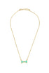Metal Ribbon pendant Necklace TURQUISE OS by ICCO ACCESSORIES | Fleurcouture