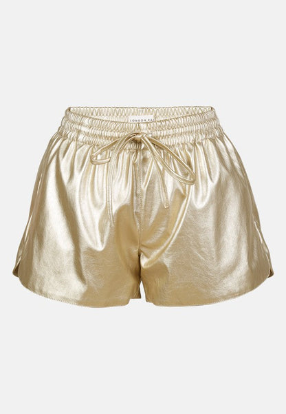 Metallic Drawstring Shorts by Rag Company | Fleurcouture