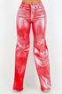 Metallic Wide Leg Jean in Red Red 1 by GJG Denim | Fleurcouture