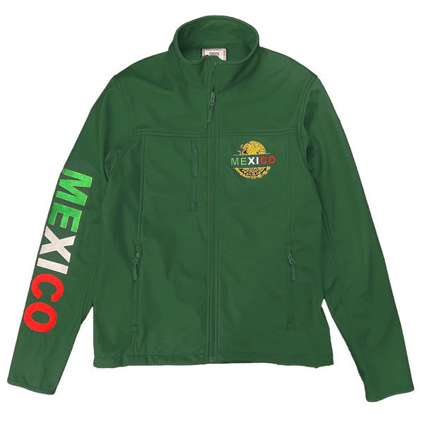 Mexico Embroidered Soft Shell Jacket GREEN 2XL Men&