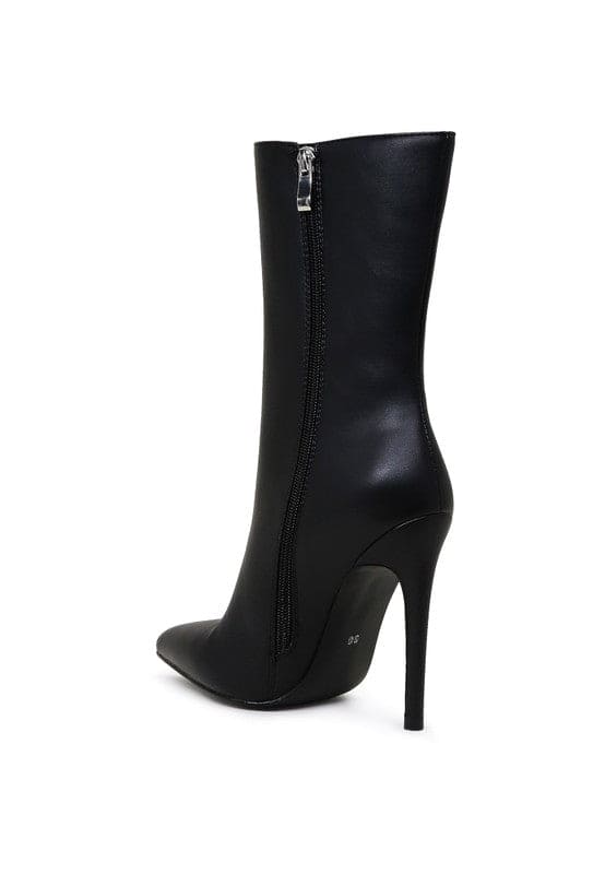 MICAH POINTED STILETTO HIGH ANKLE BOOTS Black by Rag Company | Fleurcouture