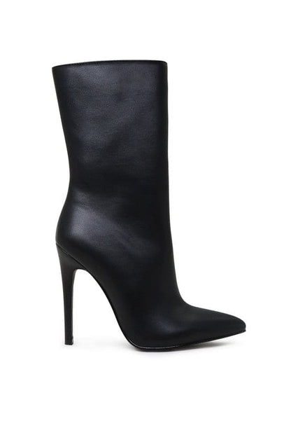 MICAH POINTED STILETTO HIGH ANKLE BOOTS Black by Rag Company | Fleurcouture