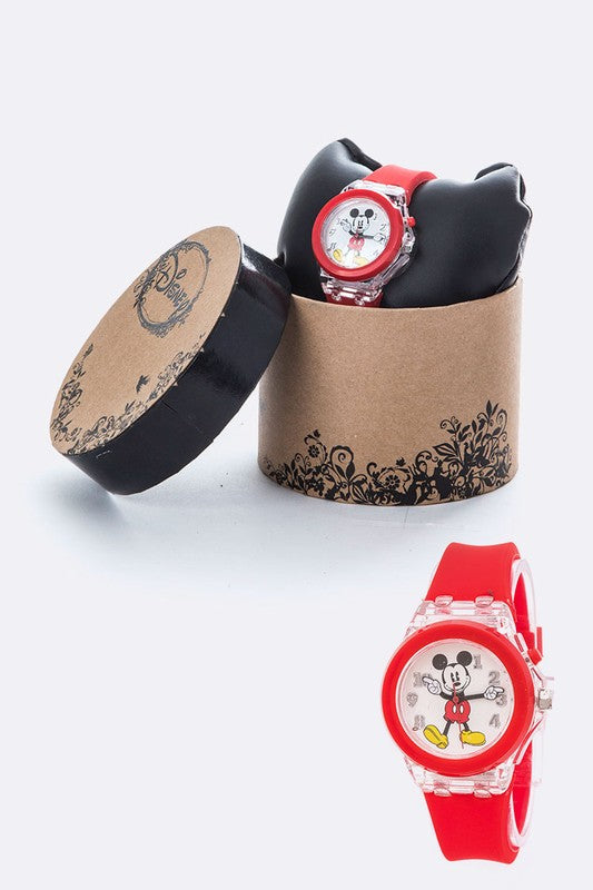 Mickey Busy Hand Light Up Watch Red O/S by Artini Accessories | Fleurcouture