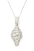 Micro Setting CZ Ice Cream Cone Pendant Necklace Rhodium O/S by LA Jewelry Plaza | Fleurcouture