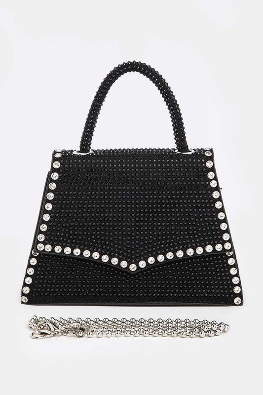 Micro Studs Iconic Top Handle Bag Black O/S by Artini Accessories | Fleurcouture