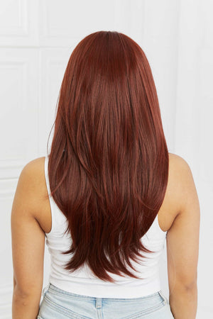 Mid-Length Wave Synthetic Wigs 20'' Red One Size Hair Extensions by Trendsi | Fleurcouture
