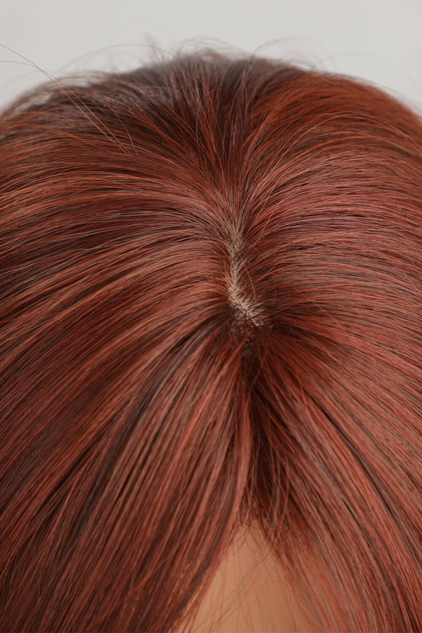Mid-Length Wave Synthetic Wigs 20'' Red One Size Hair Extensions by Trendsi | Fleurcouture