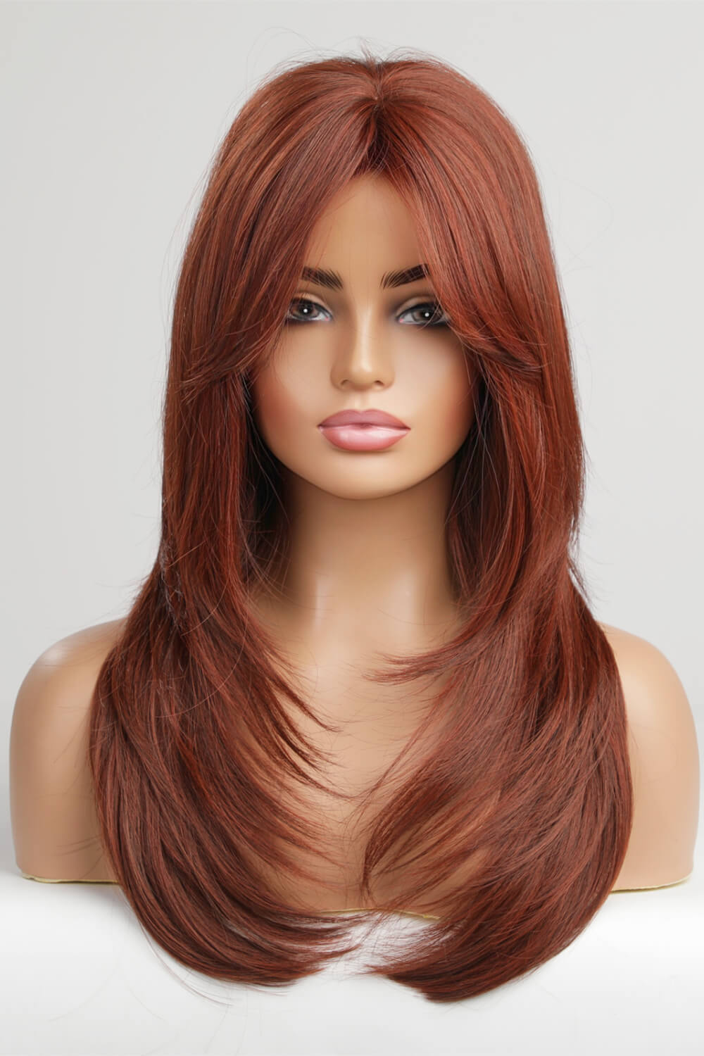 Mid-Length Wave Synthetic Wigs 20'' Red One Size Hair Extensions by Trendsi | Fleurcouture