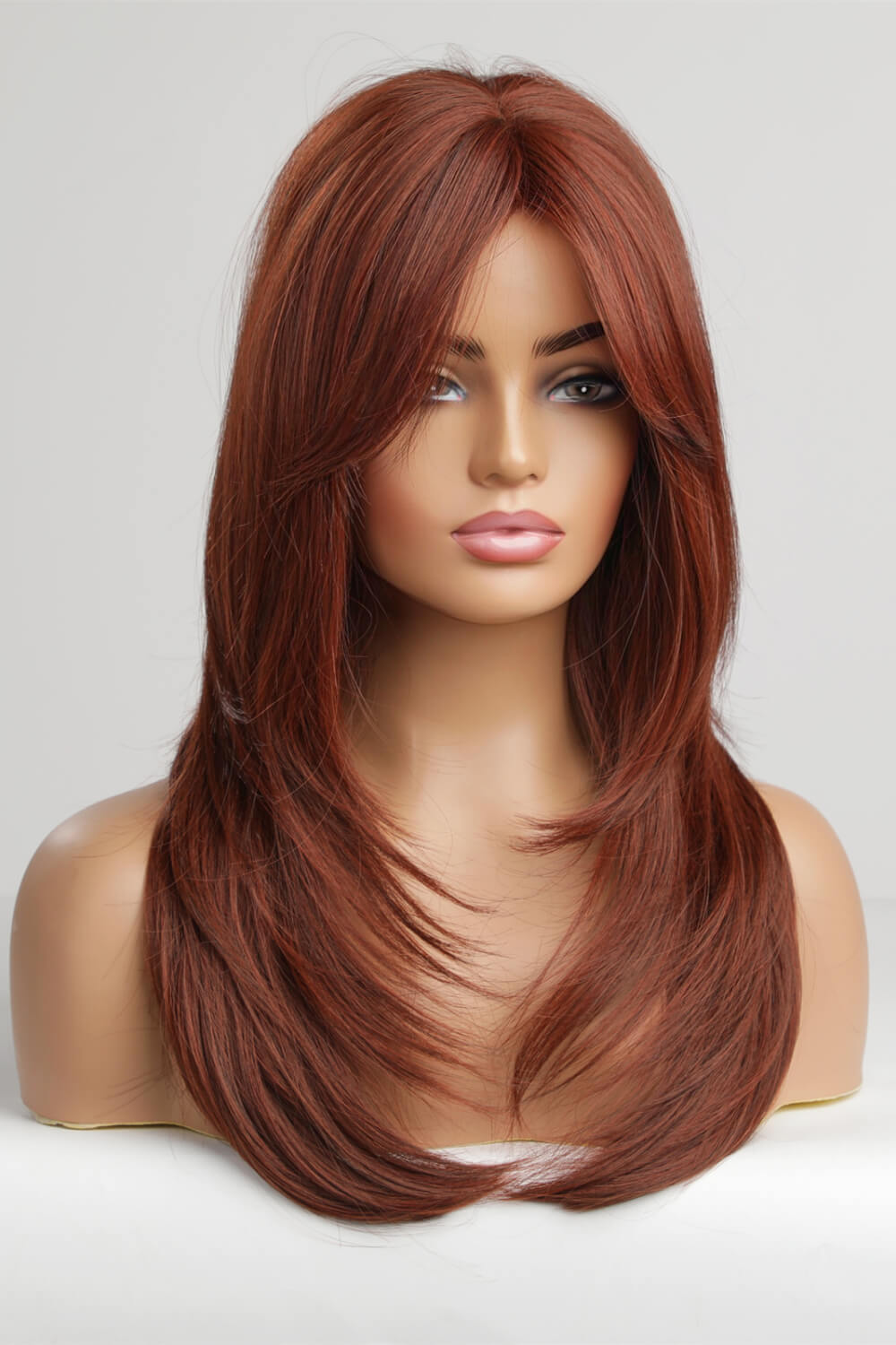 Mid-Length Wave Synthetic Wigs 20'' Red One Size Hair Extensions by Trendsi | Fleurcouture