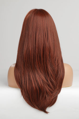 Mid-Length Wave Synthetic Wigs 20'' Red One Size Hair Extensions by Trendsi | Fleurcouture