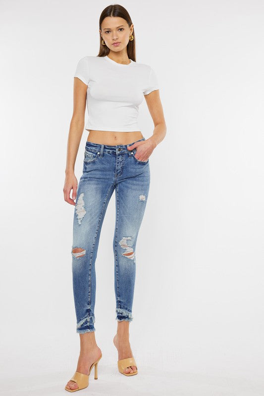 Mid Rise Ankle Skinny Jeans ALL 0/23 by Kan Can USA | Fleurcouture