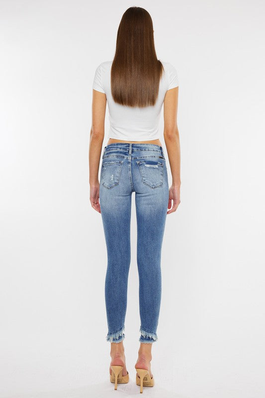 Mid Rise Ankle Skinny Jeans ALL by Kan Can USA | Fleurcouture