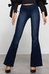 MID-RISE BANDED WIDER FLARE JEANS DARK S by Denim Lab USA | Fleurcouture