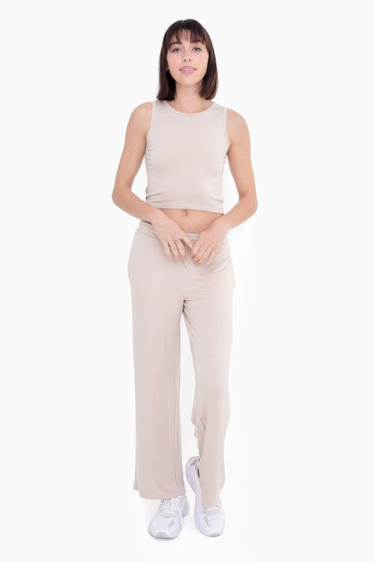 Mid-Rise Lounge Terry Pant by Mono B | Fleurcouture