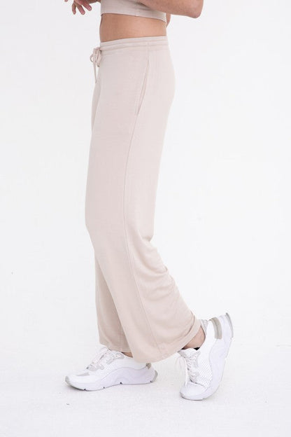 Mid-Rise Lounge Terry Pant Rose L by Mono B | Fleurcouture