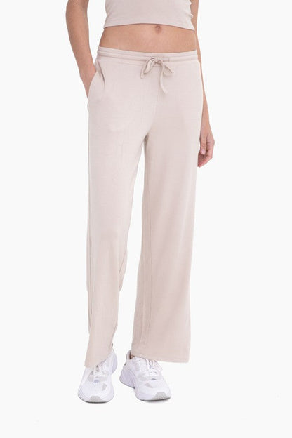 Mid-Rise Lounge Terry Pant Rose S by Mono B | Fleurcouture