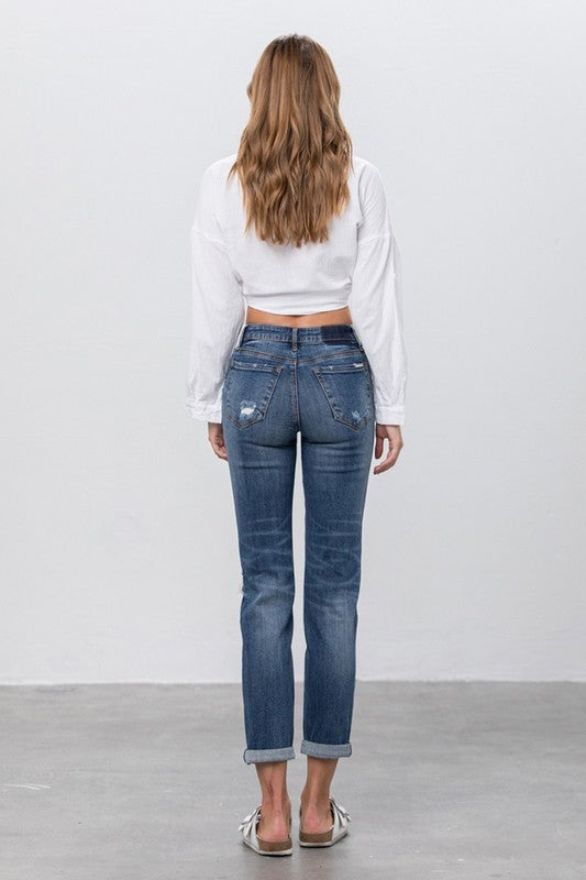 MID-RISE SLIM BOYFRIEND JEANS DARK by Insane Gene | Fleurcouture