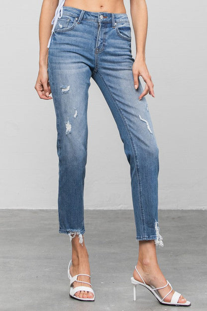 MID RISE SLIM GIRLFRIEND JEANS MEDIUM by Insane Gene | Fleurcouture