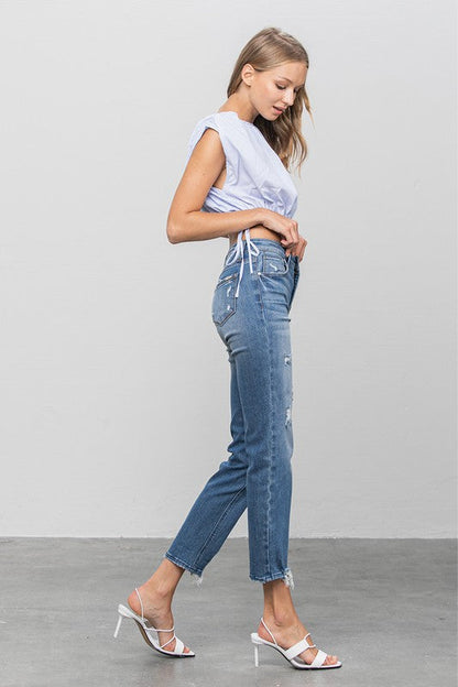 MID RISE SLIM GIRLFRIEND JEANS MEDIUM by Insane Gene | Fleurcouture