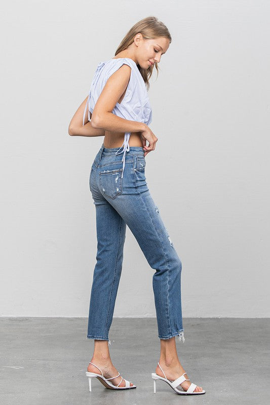 MID RISE SLIM GIRLFRIEND JEANS MEDIUM by Insane Gene | Fleurcouture