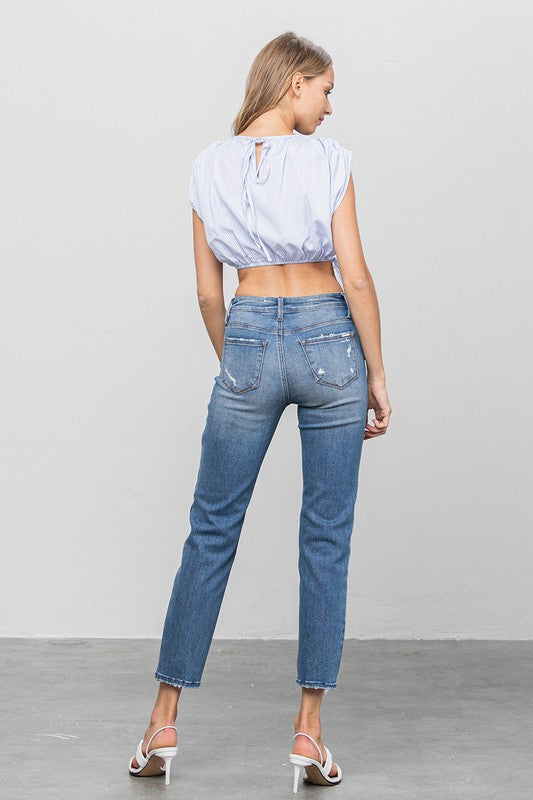 MID RISE SLIM GIRLFRIEND JEANS MEDIUM by Insane Gene | Fleurcouture