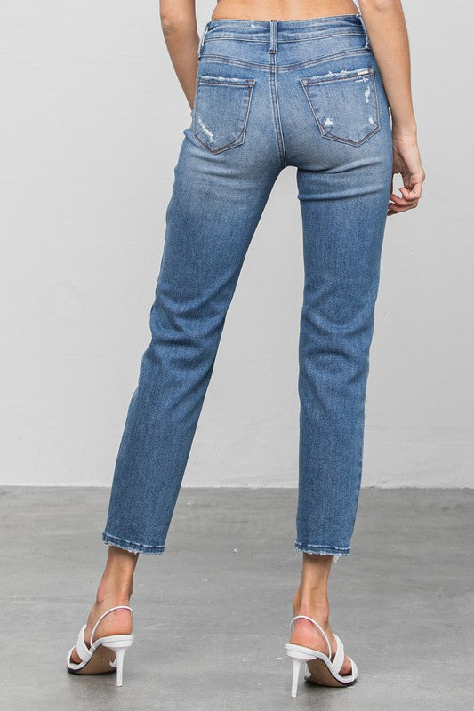 MID RISE SLIM GIRLFRIEND JEANS MEDIUM by Insane Gene | Fleurcouture