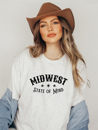 Midwest State of Mind Graphic Tee Ash L by Ocean and 7th | Fleurcouture