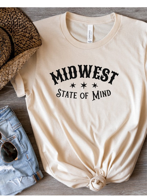 Midwest State of Mind Graphic Tee Cream L by Ocean and 7th | Fleurcouture