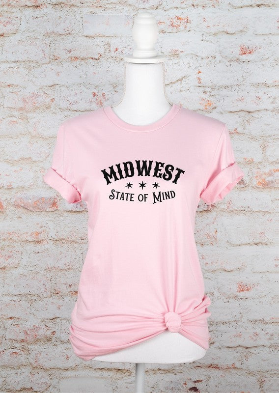 Midwest State of Mind Graphic Tee Soft Pink L by Ocean and 7th | Fleurcouture